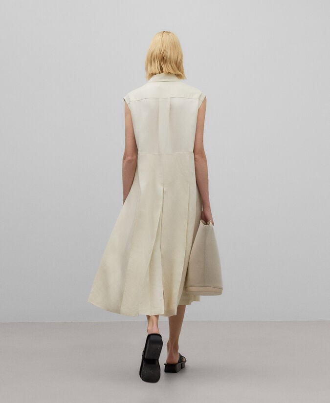 Adolfo dominguez Vestido tejido de lino natural mujer En oferta