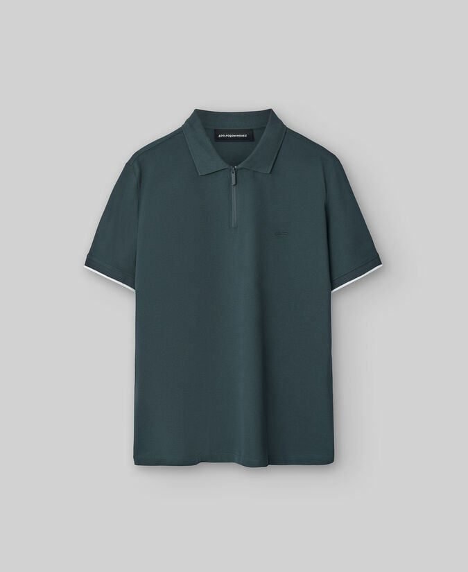 Adolfo dominguez Polo algodón cuello cremallera hombre Grandes ahorros