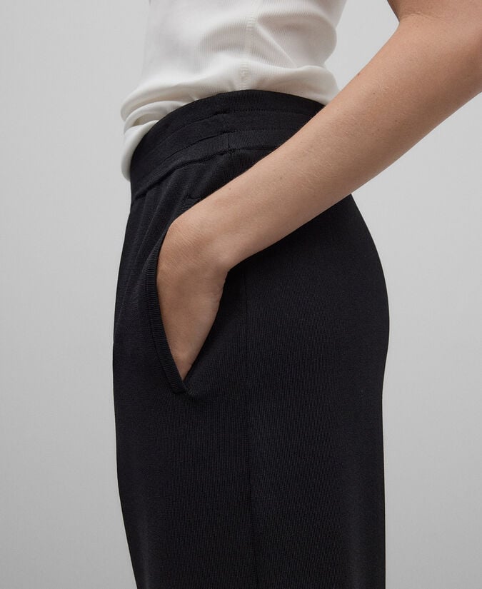 Adolfo dominguez Pantalón banana punto goma negro mujer Outlet online