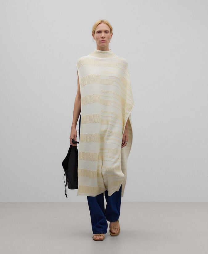 Adolfo dominguez Capa asimétrica jacquard mujer