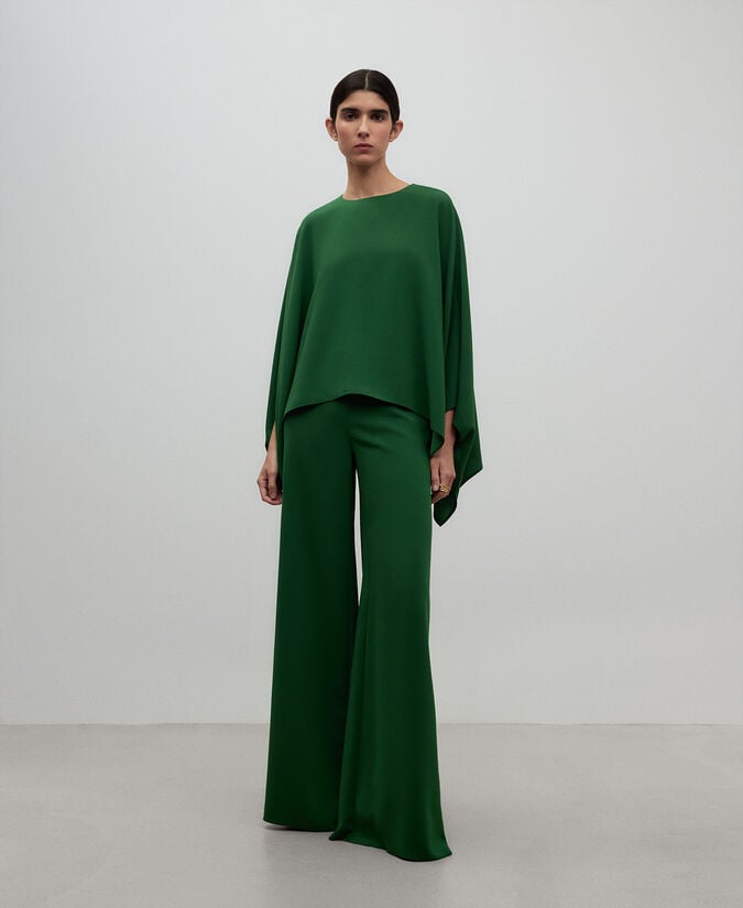 Adolfo dominguez Pantalón pierna ancha verde mujer