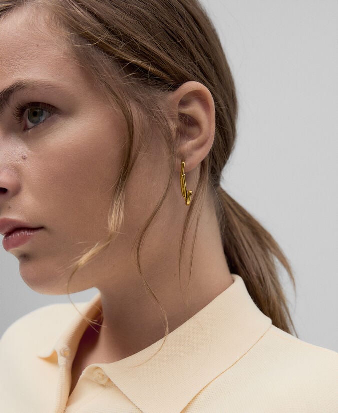 Adolfo dominguez Pendientes dorados mujer Gran oferta