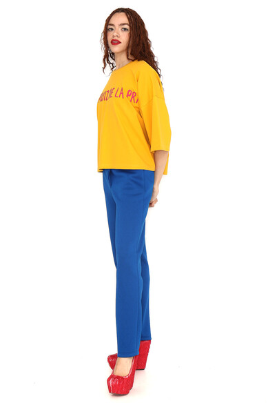 ﻿Agatha ruiz de la prada CAMISETA OVERSIZE AMARILLA ARP ROJO Superdescuento