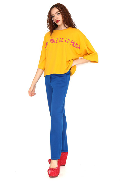 ﻿Agatha ruiz de la prada CAMISETA OVERSIZE AMARILLA ARP ROJO Superdescuento
