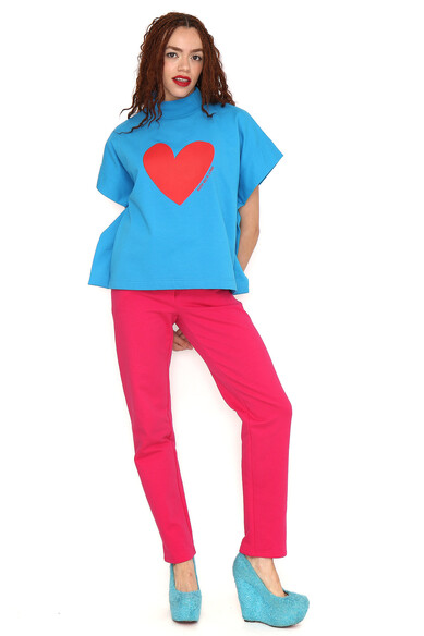Agatha ruiz de la prada PONCHO CORAZON ROJO Liquidación