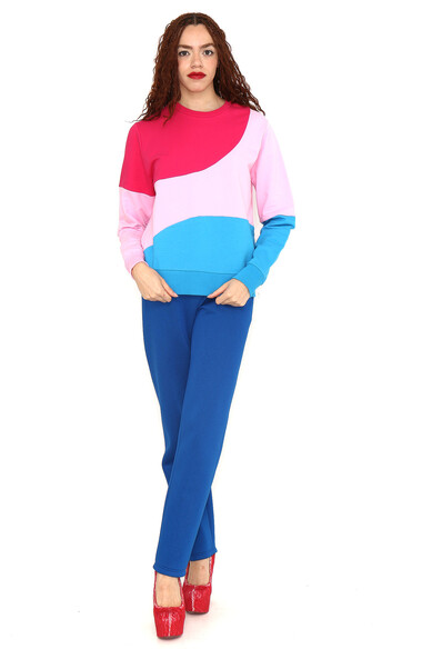 Agatha ruiz de la prada SUDADERA ROSA TOPO FUCSIA Y AZUL Libre de impuestos