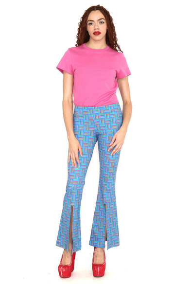 Agatha ruiz de la prada PANTALON FLARE AZUL RAYAS COLORES Outlet online
