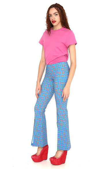 Agatha ruiz de la prada PANTALON FLARE AZUL RAYAS COLORES Outlet online