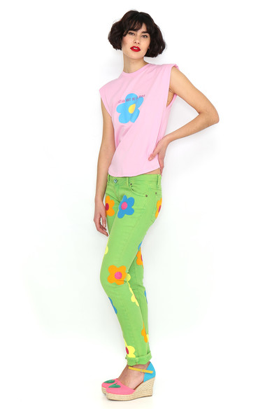 Agatha ruiz de la prada CAMISETA ROSA HOMBRERAS FLOR Tienda