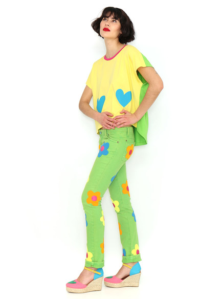 Agatha ruiz de la prada CAMISETA AMARILLA CORAZONES Liquidación