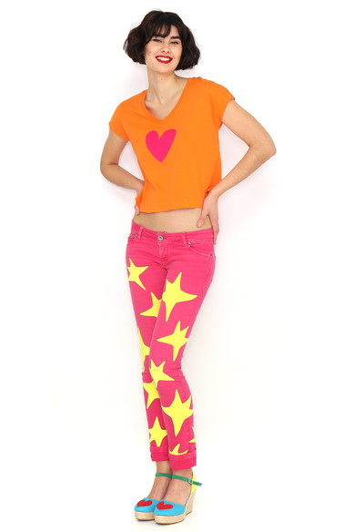 Agatha ruiz de la prada CAMISETA CORAZON FUCSIA Envío gratis