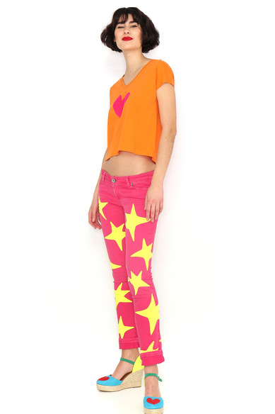 Agatha ruiz de la prada CAMISETA CORAZON FUCSIA Envío gratis