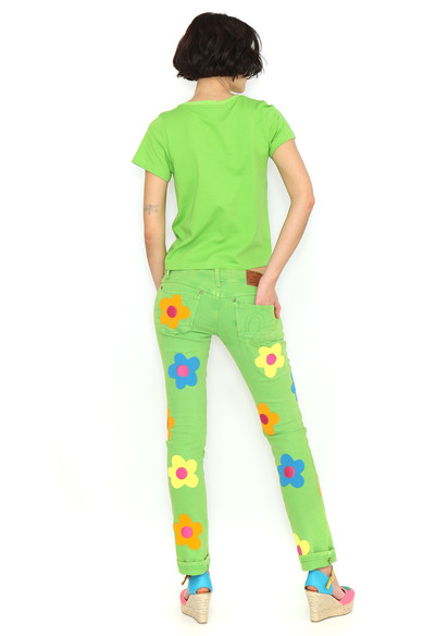 Agatha ruiz de la prada CAMISETA VERDE FLOR AMARILLO Ofertas especiales