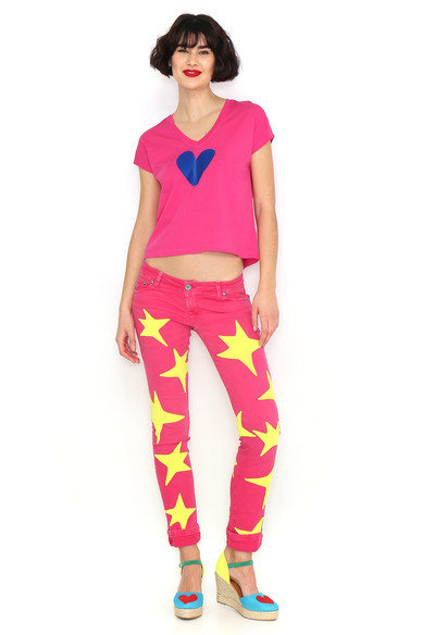 Agatha ruiz de la prada CAMISETA CORAZON FUCSIA Rebajas de fin de temporada