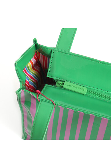 Agatha ruiz de la prada BOLSA RAYAS VERDE/FUCSIA PEQUEÑA Ventas relámpago