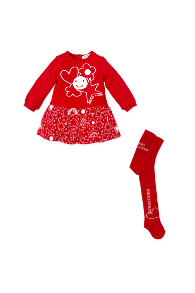 Agatha ruiz de la prada VESTIDO ROJO ICONOS BLANCOS Solo hoy
