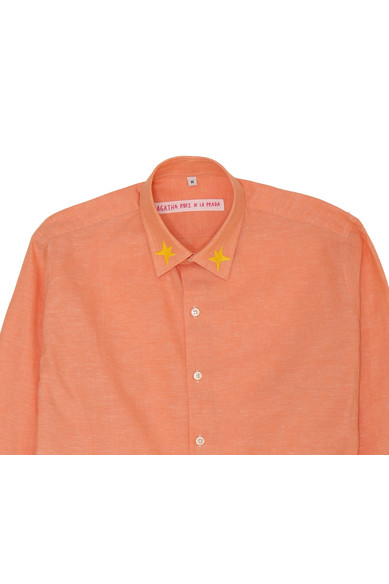 Agatha ruiz de la prada CAMISA HOMBRE NARANJA LINO Descuento por venta flash