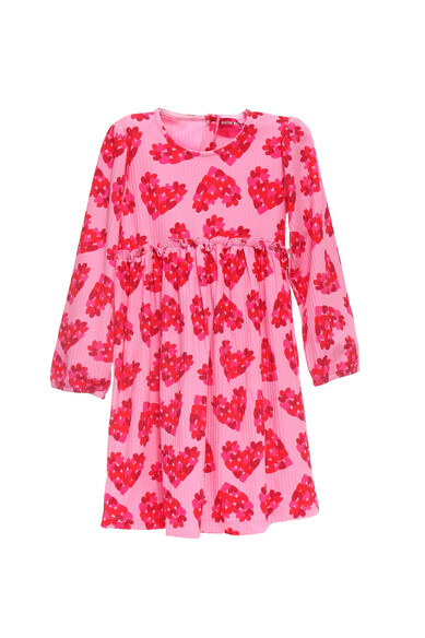 Agatha ruiz de la prada VESTIDO ROSA PLISADO CORAZONES En oferta