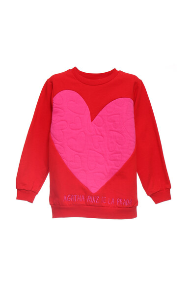 Agatha ruiz de la prada SUDADERA ROJA CORAZON FUCSIA Oferta especial de fábrica
