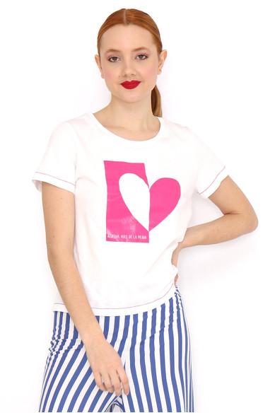 Agatha ruiz de la prada CAMISETA CORAZON CUADRO Rebajas