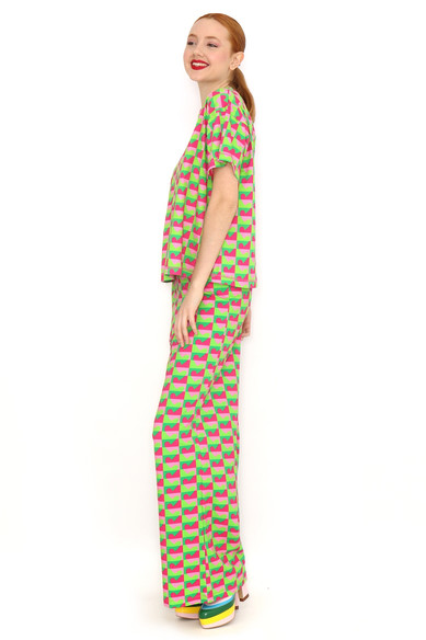 Agatha ruiz de la prada CAMISETA CORAZONES FUCSIA VERDE En oferta