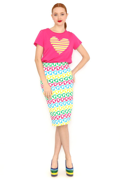Agatha ruiz de la prada FALDA LAPIZ CORAZONES Ventas relámpago