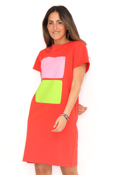 Agatha ruiz de la prada VESTIDO ROJO 2 CUADROS Oferta especial