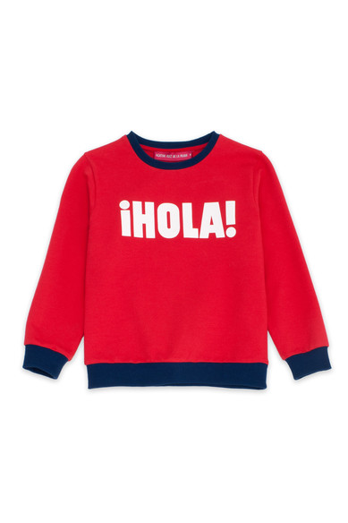 Agatha ruiz de la prada SUDADERA ROJA HOLA INFANTIL Tienda de fábrica