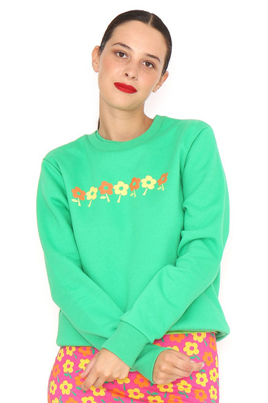 Agatha ruiz de la prada SUDADERA VERDE FLORES
