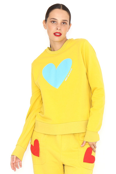 Agatha ruiz de la prada SUDADERA MOSTAZA CORAZON Rebajas baratas