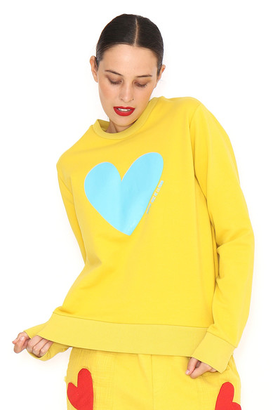 Agatha ruiz de la prada SUDADERA MOSTAZA CORAZON Rebajas baratas