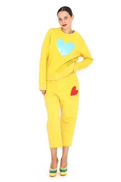 Agatha ruiz de la prada SUDADERA MOSTAZA CORAZON Rebajas baratas