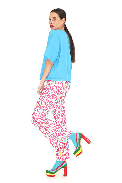 Agatha ruiz de la prada PANTALON FUCSIA LETRAS BLANCAS Rebajas de fábrica