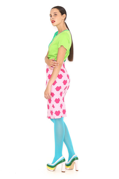 Agatha ruiz de la prada FALDA LAPIZ ROSA BESOS Tienda