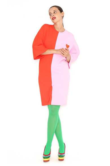 Agatha ruiz de la prada VESTIDO BICOLOR CORAZON Oferta especial