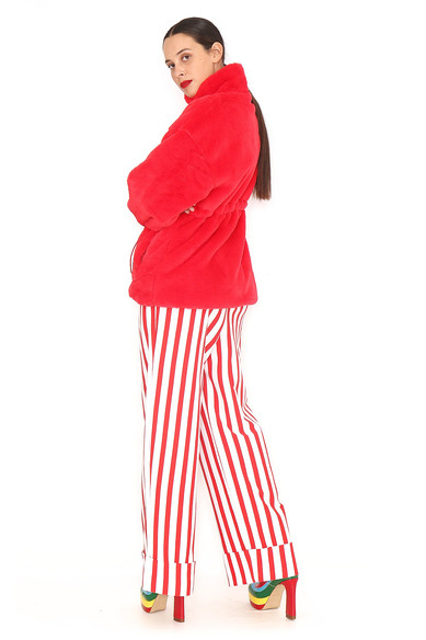 Agatha ruiz de la prada ABRIGO PELUCHE ROJO ÚLTIMAS EDICIONES