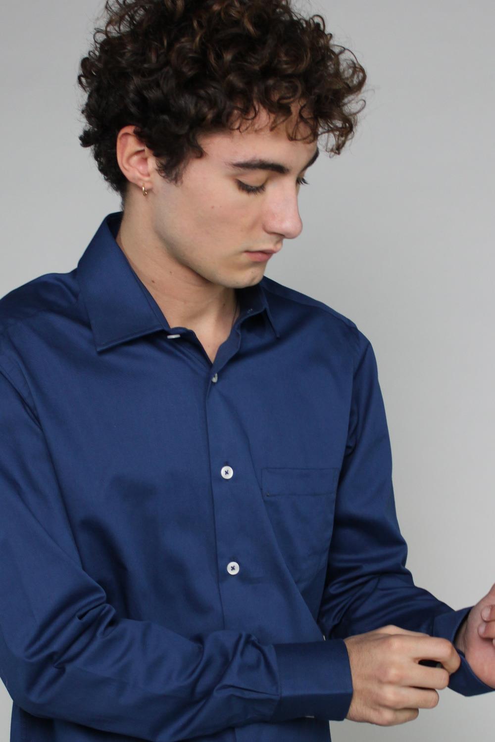 Antonio miro CAMISA ÍNDIGO BOLSILLO Descuentos del mes