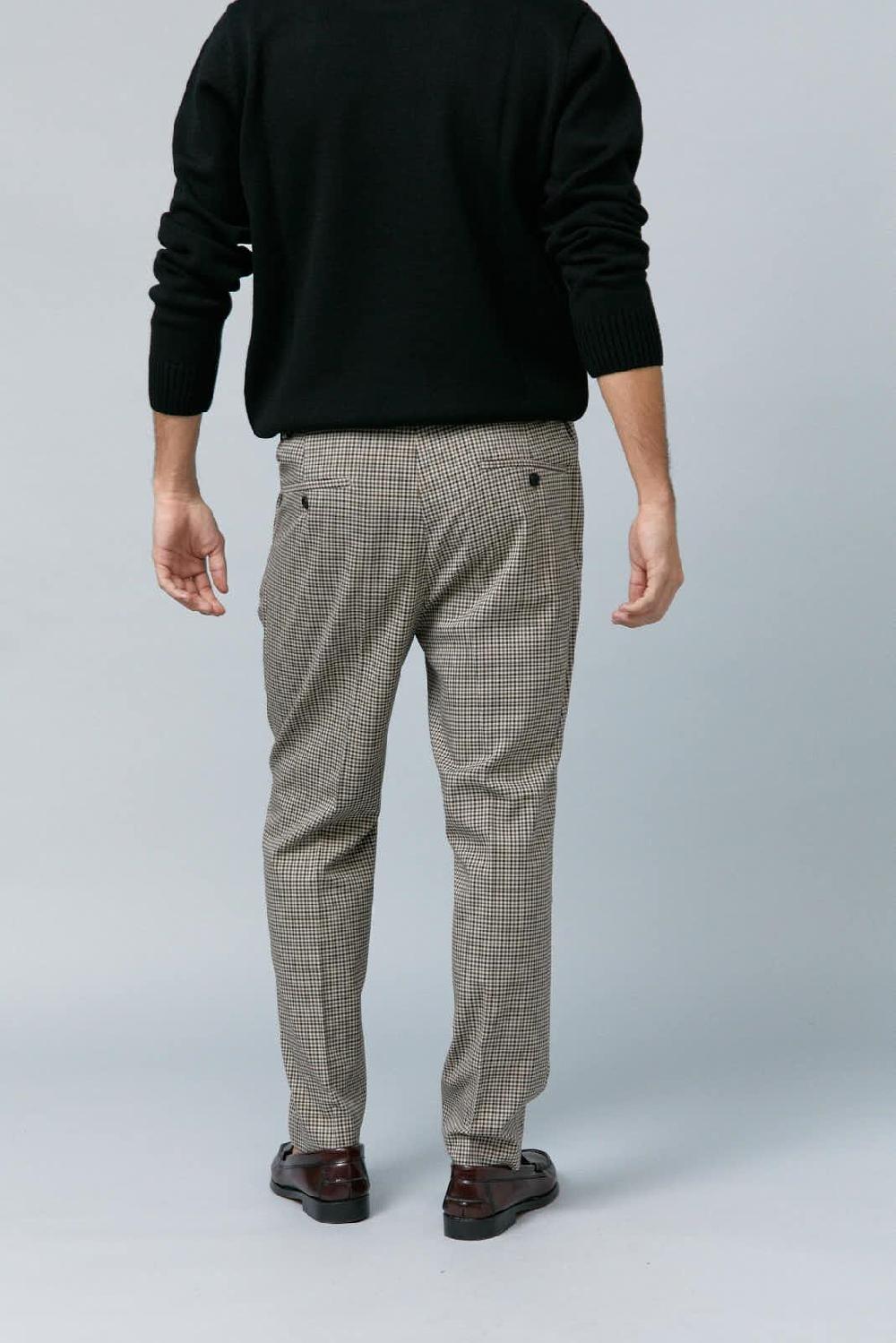 Antonio miro PANTALÓN PATA DE GALLO MARRÓN/BEIGE Oferta especial