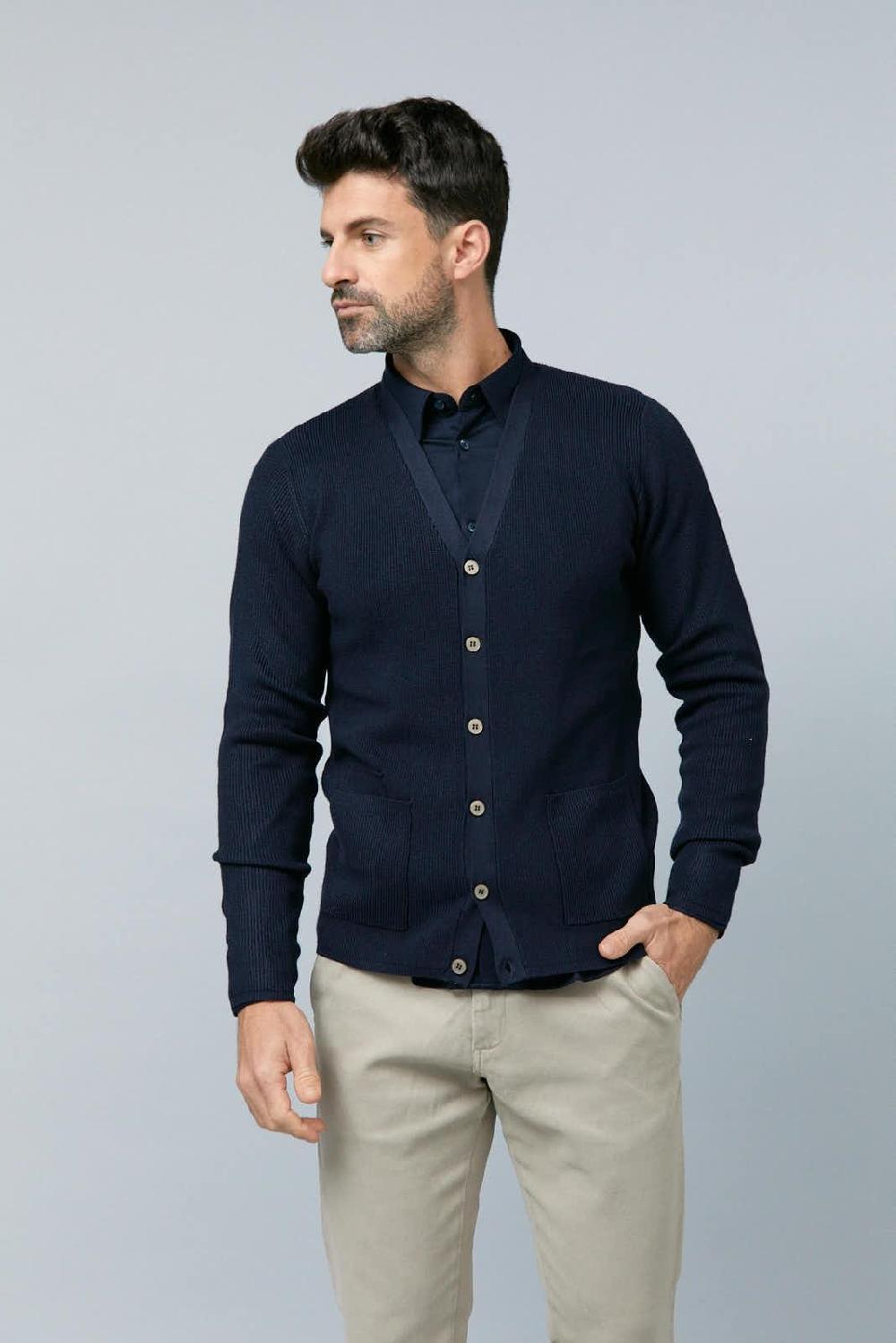 Antonio miro CARDIGAN AZUL MARINO Tienda de fábrica
