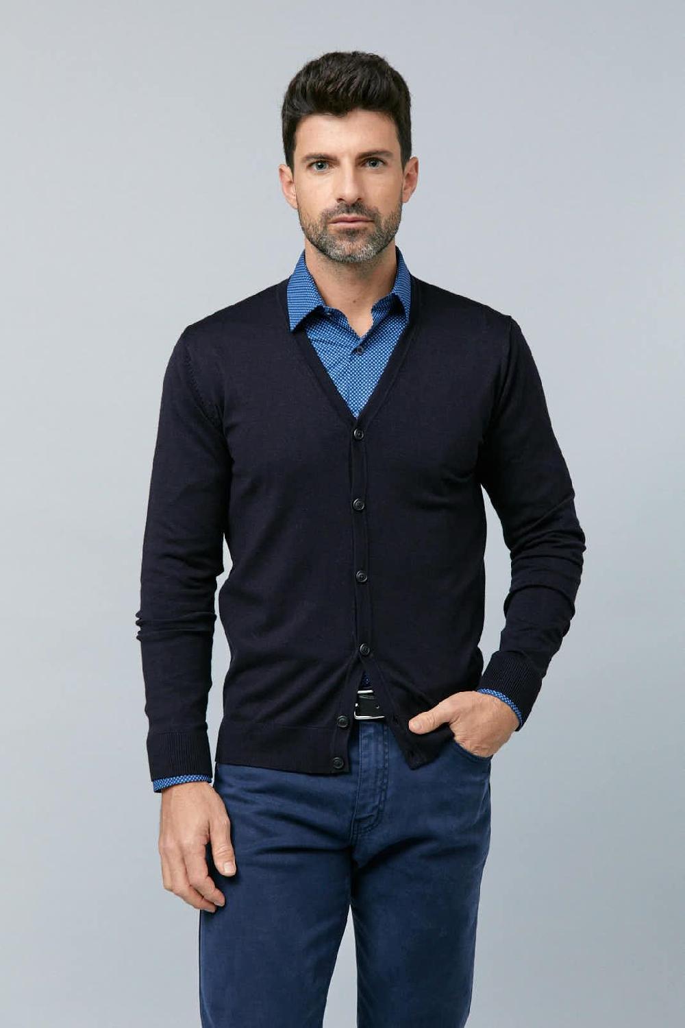 Antonio miro CHAQUETA CARDIGAN NAVY Precios de Black Friday