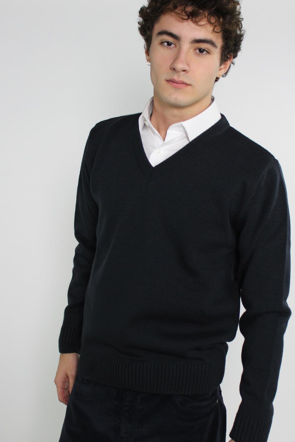 Antonio miro JERSEY CUELLO PICO MARINO Libre de impuestos