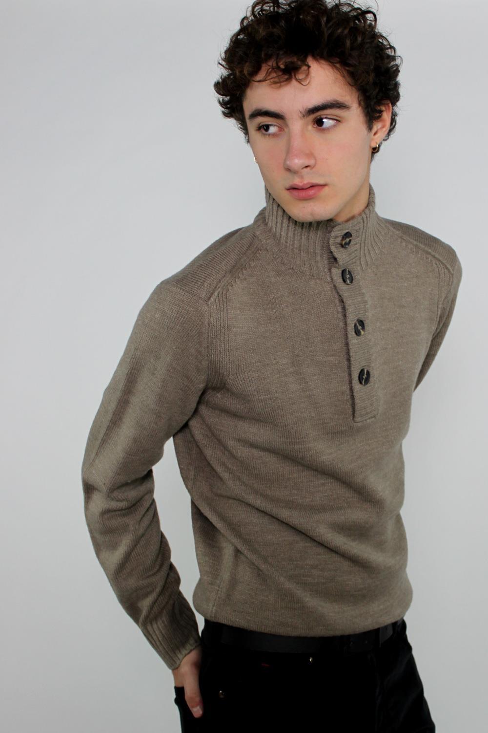 Antonio miro JERSEY SEMI-CISNE BOTONES CAMEL Descuentos del mes
