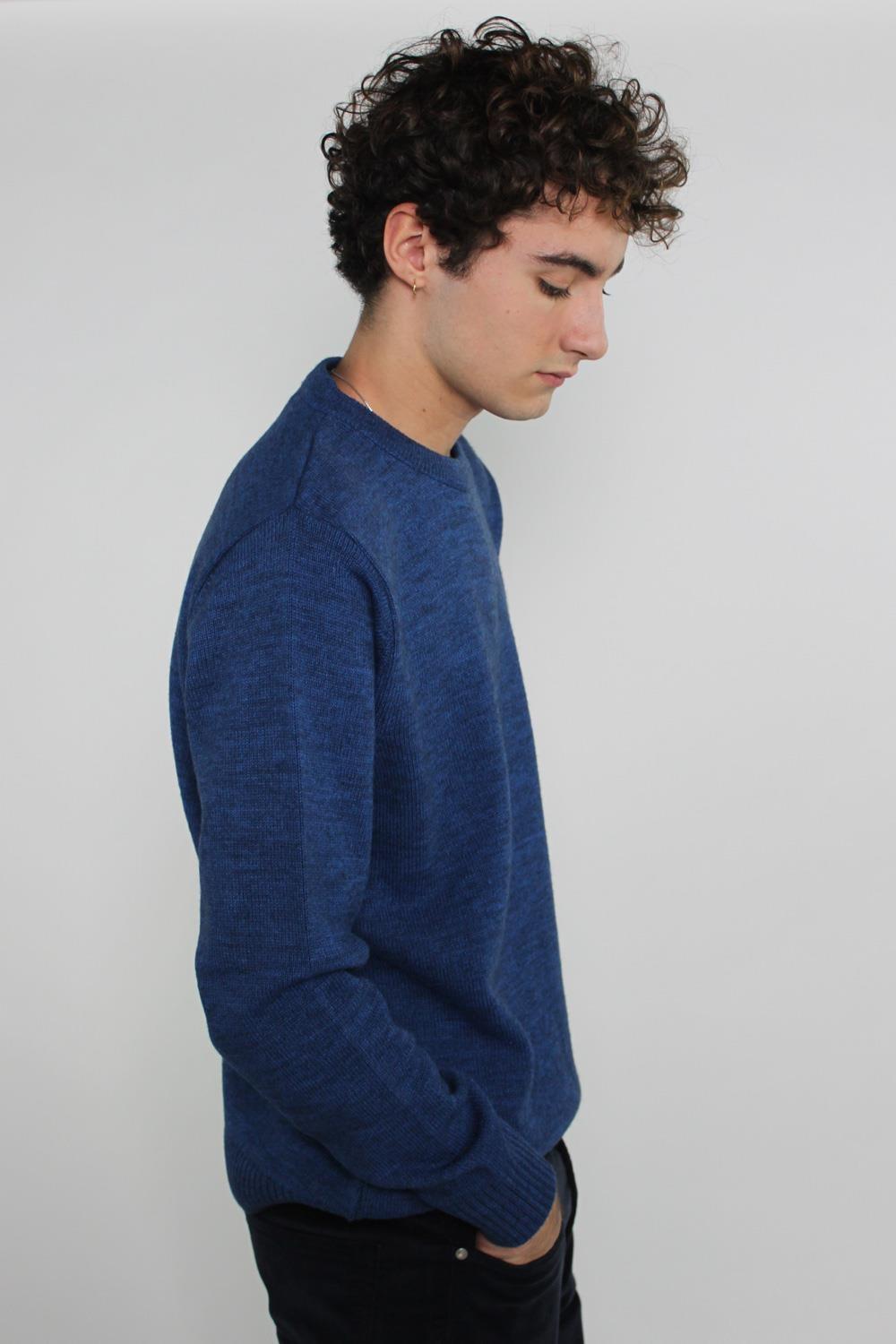Antonio miro JERSEY CUELLO REDONDO AZUL ELECTRICO Última moda