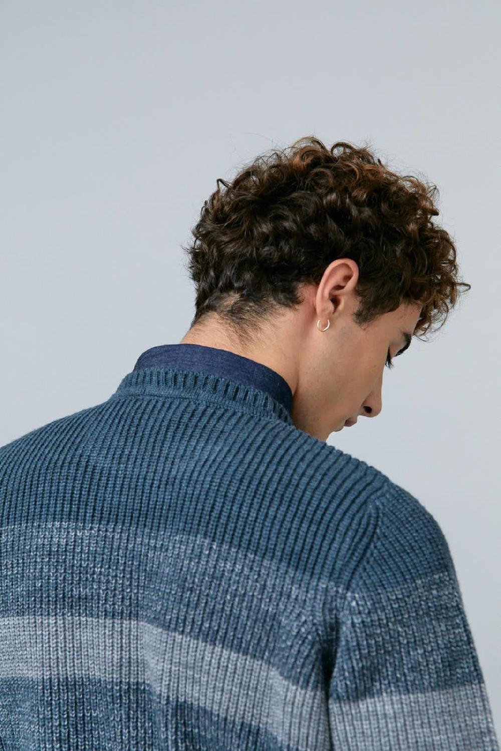 Antonio miro JERSEY CUELLO REDONDO RAYAS AZUL/GRIS Ofertas especiales