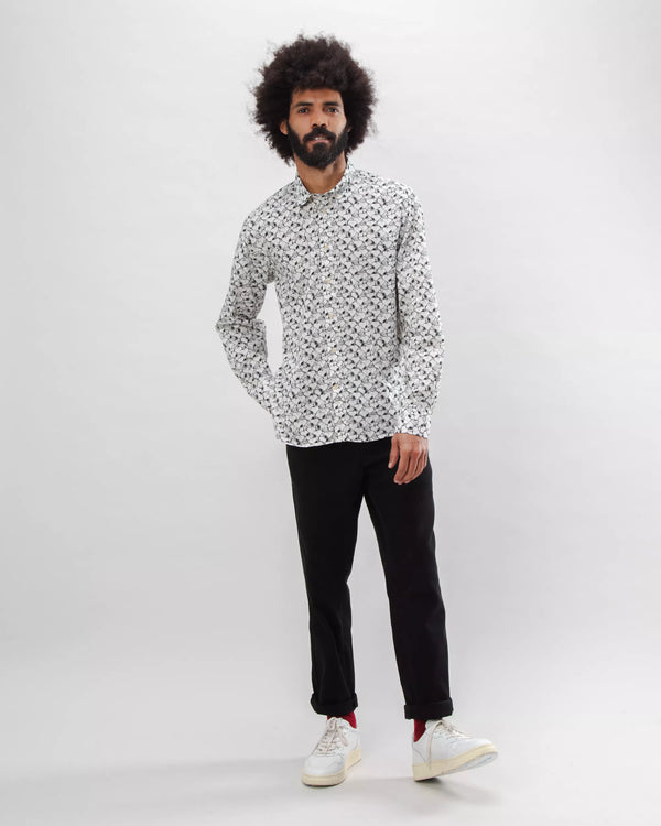 Brava fabrics Camisa Algodón Peanuts B&W Ecru Rebajas