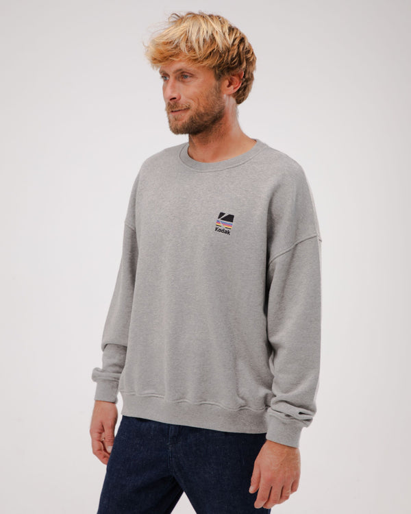 Brava fabrics Sudadera Oversize Algodón Kodak Color Gris Melange Venta caliente