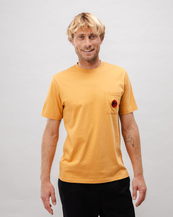 Brava fabrics Camiseta Algodón Jurassic Park Logo Ocre Los más vendidos