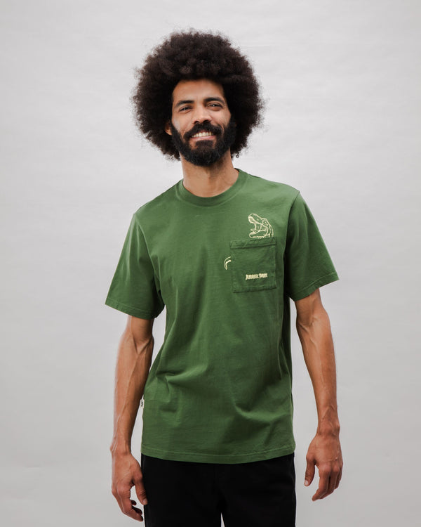 Brava fabrics Camiseta Algodón Jurassic Park Dino Verde Ventas relámpago