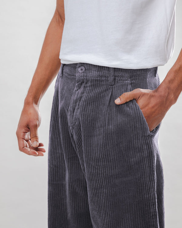Brava fabrics Pantalón de Pana con Pinzas Dark Grey