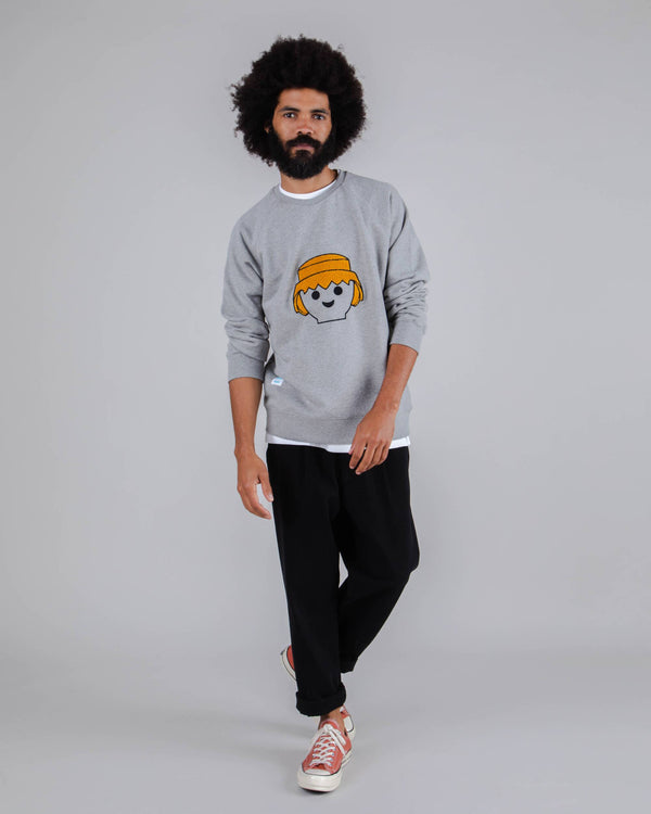 Brava fabrics Sudadera Playmobil Face Gris Oferta especial